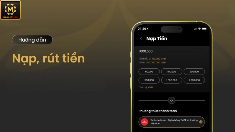 Việc nạp rút tại hệ thống cần tuân thủ đúng nguyên tắc đã đưa ra